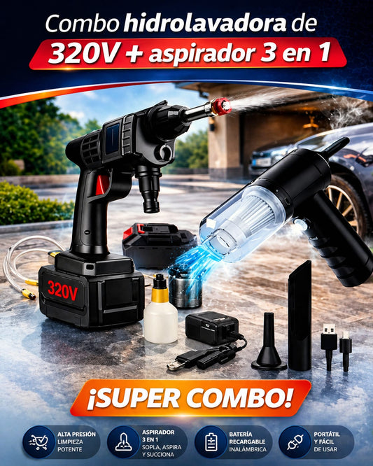 COMBO HIDROLAVADORA  + ASPIRADORA 3 EN 1