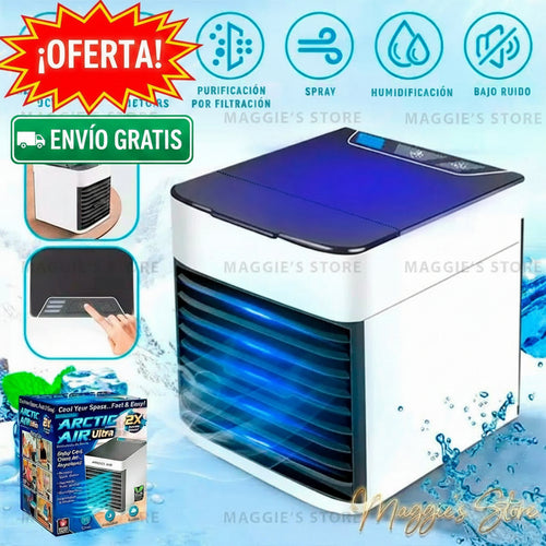 Mini Ventilador Enfriador de Aire Portátil con Luz LED – 3 Velocidades