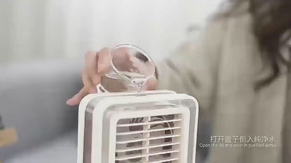 MINI VENTILADOR HUMIDIFICADOR-RECARGABLE